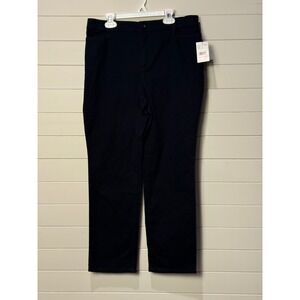 NWT Gloria Vanderbilt Amanda Trousers Black 10P Short Straight Leg Classic Pants